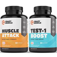 Testosterone Booster Stack (2 Supplement Bundle) by Crazy Muscle: Shred Weight - Build Lean Muscle - Our Cutting Stacks & Bundles Can Be Used PreWorkout/Post Workout for Men and Women - 180 Pills Pack
