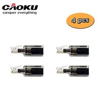 cAoku Telephone Cord Detangler Header 360 Degree Landline Swivel Cord Anti-Tangle Black\White Telephone Accessory (4pcs, Black)