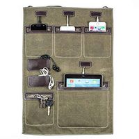 Wally Hanging Wall Organizer for Smartphones, Tablets, and Small Electronics, for All iPhones, Galaxies, iPads. Multiple Options Available - Olive with 4-Port USB Power Strip