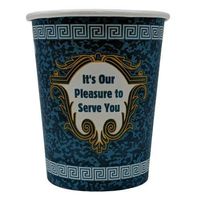 New york disposable coffee cups 10oz 50 pack classic"It's a pleasure to serve you" coffee cup design