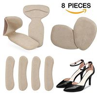 Gel Metatarsal High Heel Pads 8 Pcs - Anti Slip High Heel Insert, Self Adhesive Bone Spur Heel Liners Grip, Blister Calluses Corns Prevention Cushions, Forefoot Pain Relief Ball of Foot Insole (Skin)