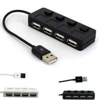 wumedy Computer USB 2.0 Hub Splitter 4 Port Laptop Adapter with On/Off Switch Hubs