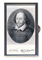 William Shakespeare B&W Etching w/ Signature Decorative Pill Box