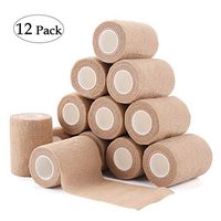 Self-Adhesive Cohesive Wrap Bandage Flexible Stretch Tape Athletic Strong Elastic First Aid Wrap Bandages for Wrist & Hand, Ankle Sprains, Swelling 12 Packs, 3Inch X 5Yards