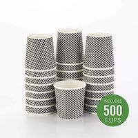 Disposable Paper Hot Cup, Spiral Wall Coffee Cup, Paper Tea Cup - Black Houndstooth - 4 oz - Insulated, No Need For Sleeves - 500ct Box - Restaurantware