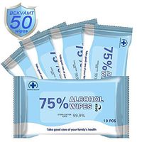 BEKVÄMT Alcohol Disinfectant Wipes 75% Alcohol Wet Wipes, Large Portable Hand Alcohol Wipes Disposable Sterilization Wipes for Antiseptic Skin Cleaning Care (5Packs,50Wipes),FDA Certified