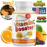 Anumed Vitamin C-2000mg + Zinc + L-Lysine + Bioflavonoids | Maximum Immune System Booster (60 Capsules)| Best Protection from Cold, Flu, Virus |High Antioxidant | Gluten-Free| Non-GMO | Vegan-Friendly