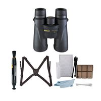 Nikon 7578 Monarch 5 12x42 Waterproof/Fogproof Roof Prism Binoculars Bundle with Nikon Lens Pen & Essential Accessories (4 Items)