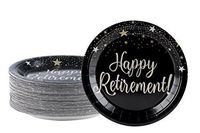 Disposable Plates - 80-Count Paper Plates, Happy Retirement Party Supplies for Appetizer, Lunch, Dinner, and Dessert, 9 x 9 Inches