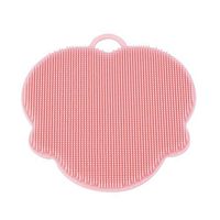 Digood Kitchen 1Pcs Antibacterial Silicone Non Stick Dishwashing Brush Sponge Scrubber Towel For Kitchen Wash Pot Pan Dish Bowl Fruit and Vegetable Cleaning Tool (Pink)