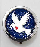 BlackKey Dove Love and Peace 3-Compartment Decorative Pocket Gift Box Case Organizer for Pill, Color 1 -294