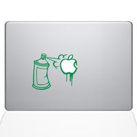 The Decal Guru Graffiti Apple Spray Can Decal Vinyl Sticker, 11" MacBook Air, Green (1637-MAC-11A-LG)
