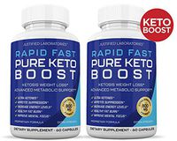 Rapid Fast Pure Keto Boost Pills Advanced BHB Ketogenic Supplement Exogenous Ketones Ketosis for Men Women 60 Capsules 2 Bottles
