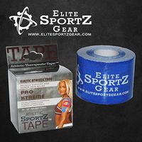 Blue - Athletic Sportz Tape™ Pro Extreme Therapeutic Elastic Kinesiology Sports Tape, 20 Pre Cut 10 inch Strips, 100% Synthetic Water Resistant Breathable