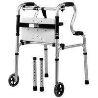 LBYMYB Folding Walker with Seat Plate Pulley Assisted Walking Training Rehabilitation Equipment Aluminum Alloy Elderly Walker Wheelchair