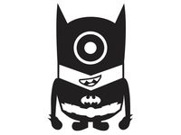 SoCool - Batman Minion - Vinyl 5" tall (Color: BLACK) decal laptop tablet skateboard car windows stickers