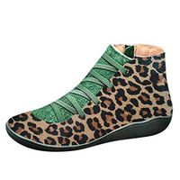 Aurorax 2019 New Womens Fashion Winter Ankle Suede Shoes Leopard Lightweight Water Resistant Non Slip Fur Lined Outdoor Boots (Brown, US:10(26.12cm/10.3"))