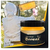 Missli 2Pcs Wood Seasoning Beewax, Traditional Beeswax Polish for Wood & Furniture, All-Purpose Beewax for Wood Cleaner and Polish Wipes-Furniture Care Multipurpose Natural Beeswa,with 2Pcs Sponge