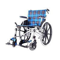 WenFei shop Aluminium Wheelchair, Lightweight and Foldable Attendant Propelled Wheelchair with Foldable Footrests and Hand Brakes e for Elderly, Handicapped and Disabled