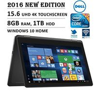 2016 DELL Inspiron 2-in-1 Flagship High Performance 15.6" 4K 3840 x 2160 UHD Touch-screen Flip Convertible Laptop, Intel Core i7 Processor 2.5 GHz, 8GB Memory, 1TB HDD, Windows 10