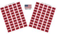 Made in USA! 100 Country Flag 1.5" x 1" Self Adhesive World Flag Stickers, Two Sheets of 50, 100 Sticker Flags Total (Albania)