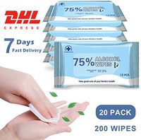Alcohol Disinfectant Wipes 75% Alcohol Wet Wipes, Large Portable Hand Alcohol Wipes Disposable Sterilization Wipes for Antiseptic Skin Cleaning Care(20Packs,200Wipes)