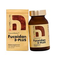 NatureMedic Fucoidan 3-Plus Brown Seaweed Immunity Supplement with Three Type of High Purity Fucoidan Organic Mekabu Fucus Mozuku Agaricus 160 Vegetable Capsules Made in Japan (1Pack)