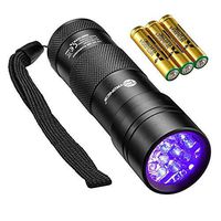 TaoTronics Black Light, 12 LEDs 395nm UV Blacklight Flashlights Detector for Pets Urine and Stains  with 3 Free AAA Batteries