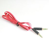 Lefthigh 3.5mm Auxiliary Stereo Cable Audio Cable Male to Male Flat Audio Music Aux Cable 1m (Red)