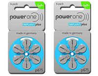 Powerone Hearing Aid Batteries Size-675P Cochlear, 2 Pack (60 Batteries)