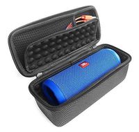 FitSand Hard Case Compatible for JBL Flip 5 Bluetooth Speaker - Fits The Charger Cable (Black+Silver