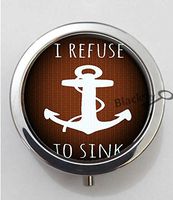 BlackKey I Refuse To Sink 3-Compartment Decorative Pocket Gift Box Case Organizer for Pill, Color 1 -689