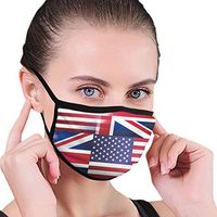 YOFFYO New American British Flag Anti-Dust Earloop Face Cover for Women Men, Pollen Cleaning Camping Half Face Mouth Cover - Elastic Band Anti-Allergens Mouth-Muffle