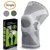 ANRI.E. Knee Brace for Meniscus Tear Arthritis - Patella Stabilizer Knee Braces for Men Women - Compression Knee Sleeve for Running Volleyball Workout Crossfit Golf Hiking- Gray, XXL