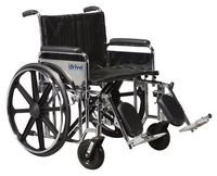 Drive Medical Sentra Extra Heavy Duty Wheelchair with Various Arm Styles and Front Rigging Options, Black, Bariatric, 24 Inch