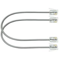 (2 Pack) 8 Inch Telephone Cord Short RJ11 6P4C Male to Male