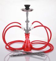 4 hose 21" Habibi Red Hookah Shisha Nargila water glass vase pipes smoke sale