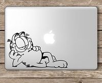 Garfield Laying Down - Apple MacBook Laptop Vinyl Sticker Decal, Die Cut Vinyl Decal for Windows, Cars, Trucks, Tool Boxes, laptops, MacBook - virtually Any Hard, Smooth Surface