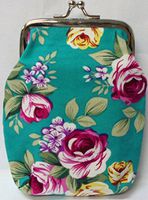 1 Eclipse Rose Design Teal Cloth Cigarette Case Fit 100's Size Cigarettes, Ball Clasp 3102RTL