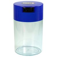 Tightvac - 1 oz to 6 ounce Airtight Multi-Use Vacuum Seal Portable Storage Container for Dry Goods, Food, and Herbs - Dark Blue Cap & Clear Body