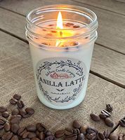Vanilla Latte Aromatherapy Candle | All-Natural Soy Wax & Colombian Coffee Beans | Essential Oil Infused | Odor Eliminating + Relaxation | Toxin Free | Handmade in The U.S.A. (8 oz)