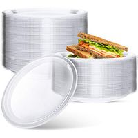 LANXIM 100 Pcs Clear Disposable Plastic Plates, 6-Inch Premium Round Dessert Appetizer Small Cake Plate, Great For Wedding, Event, Party, Catering, Buffet