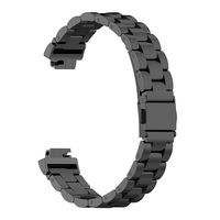 TYewa98556 Stainless Steel Smart Watch Band Wrist Strap Replacement for Fitbit Inspire HR - Black