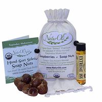 NaturOli Soap Nuts/Soap Berries - 4 oz (60 Loads) USDA Organic + 18X Bonus! (12 Loads) Select Seedless, Wash Bag, 8pg info, Tote Bag. Organic Laundry Soap/Natural Cleaner!