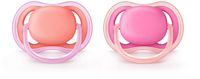 Philips Avent Ultra Air Pacifier, 6-18 months, pink/peach, 2 pack, SCF245/22