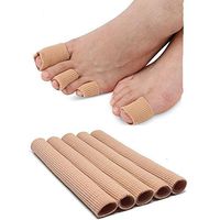 waterlan oe Sleeves 5 Pack Silicone Gel Compression Toe & Finger Protector Cushion Tubes - Bandage Pad for Corns, Calluses & Blisters (Medium (1/2 inch diameter))