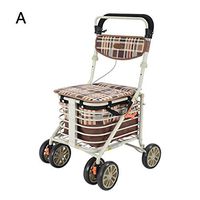 Old-Age Shopping cart Old Man's Trolley pushable car Walking aid Shopping cart Grocery Truck Shopping Trolley Lightweight Folding (Color : A. Lever Brake, Size : 485690cm)