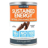 Designer Protein Sustained Energy, Chocolate Velvet, 12 Ounce, Endurance Protein Powder