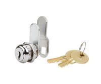 Disc Tumbler Cam Lock with 5/8" Cylinder and Chrome Finish, Keyed Alike with 2 Keys, 1 1/4" Cam and Offset Cam