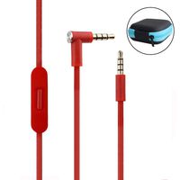 Replacement Audio Cable Cord Wire Beats Cord with Inline Mic and Volume Control Cable for Beats by Dr Dre Headphones Solo/Studio/Pro/Detox/Wireless/Mixr/Executive/Pill (Red+Storage Case)